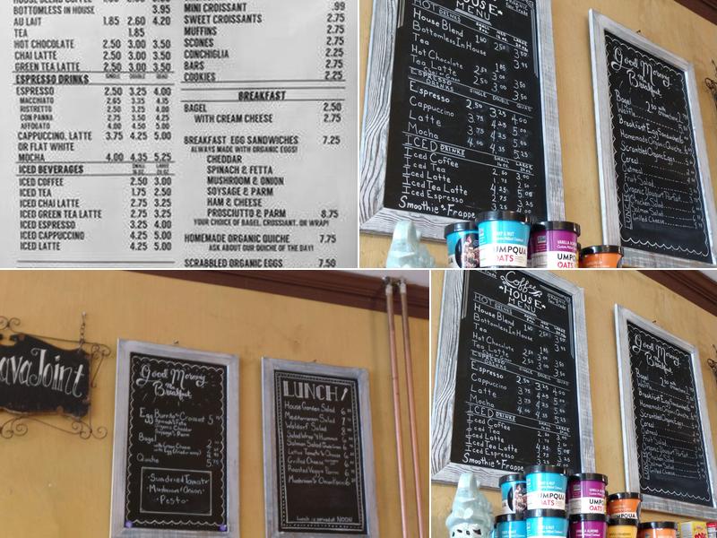 Jeny's Java Joint Menu
