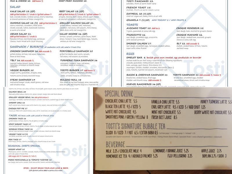 Tosti Menu