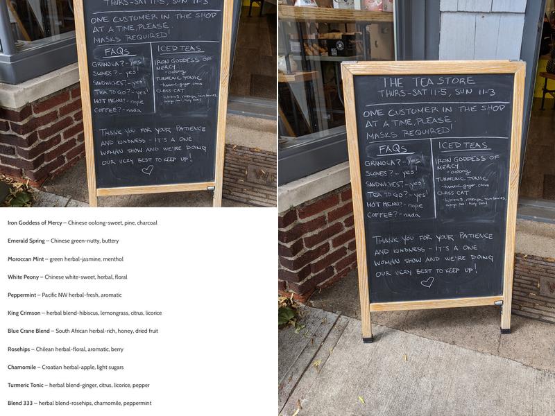 The Tea Store Menu