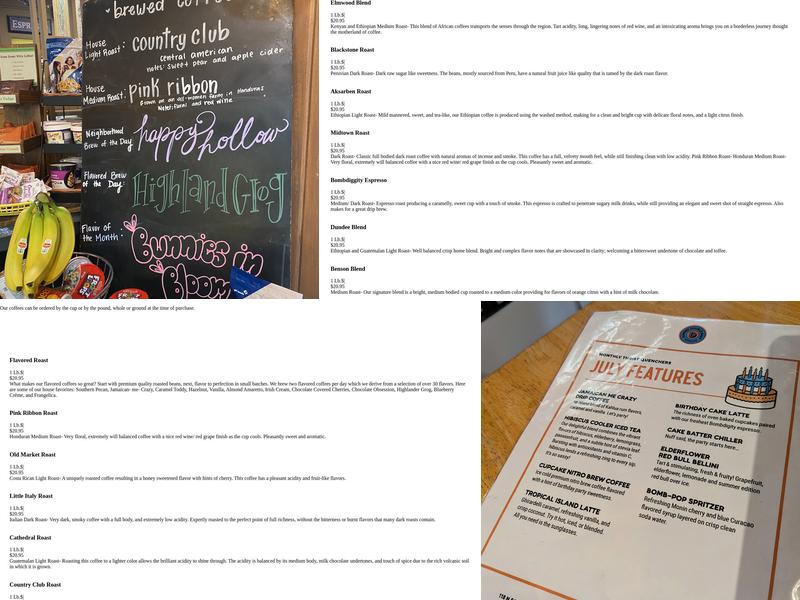 Dundee Double Shot Coffee Menu