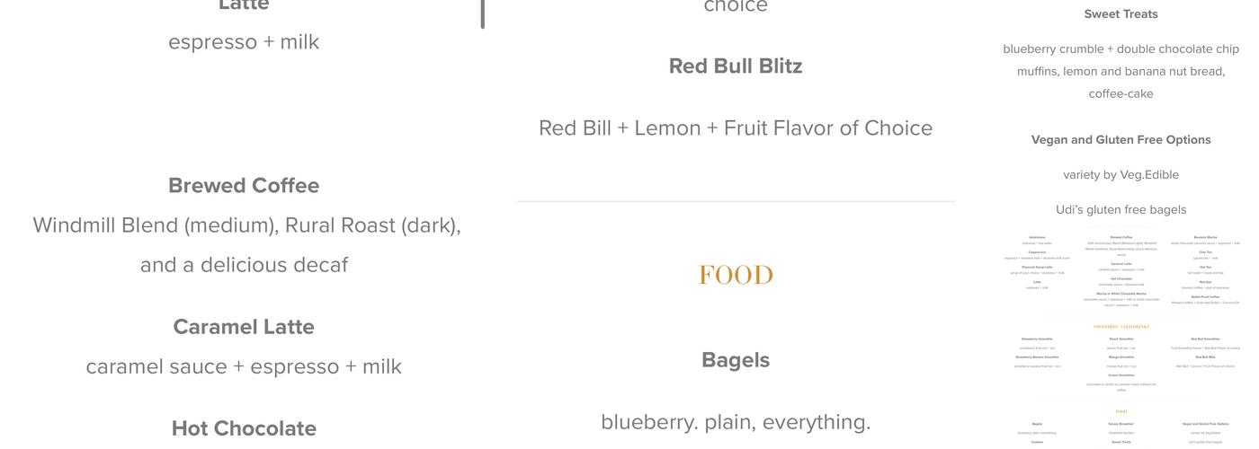 The Beanery Menu