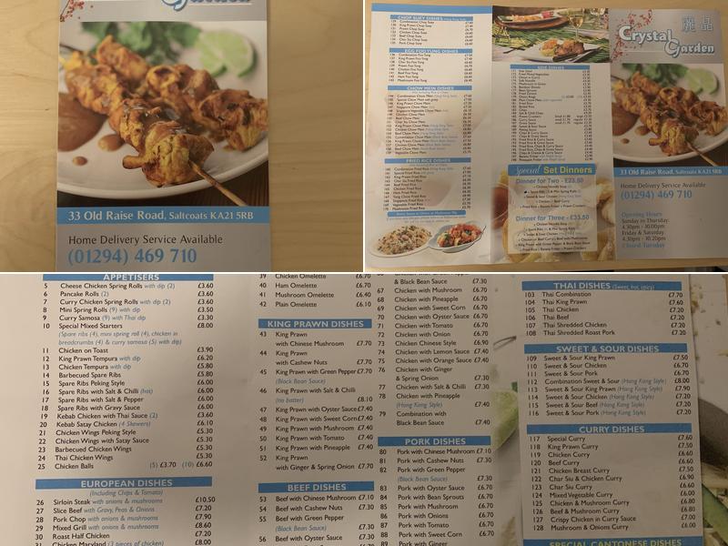 Crystal Gardens Menu