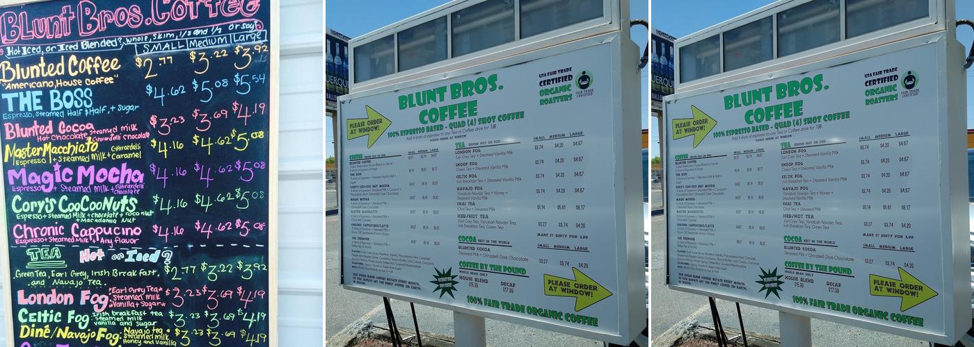 Blunt Bros Coffee Nob Hill Menu