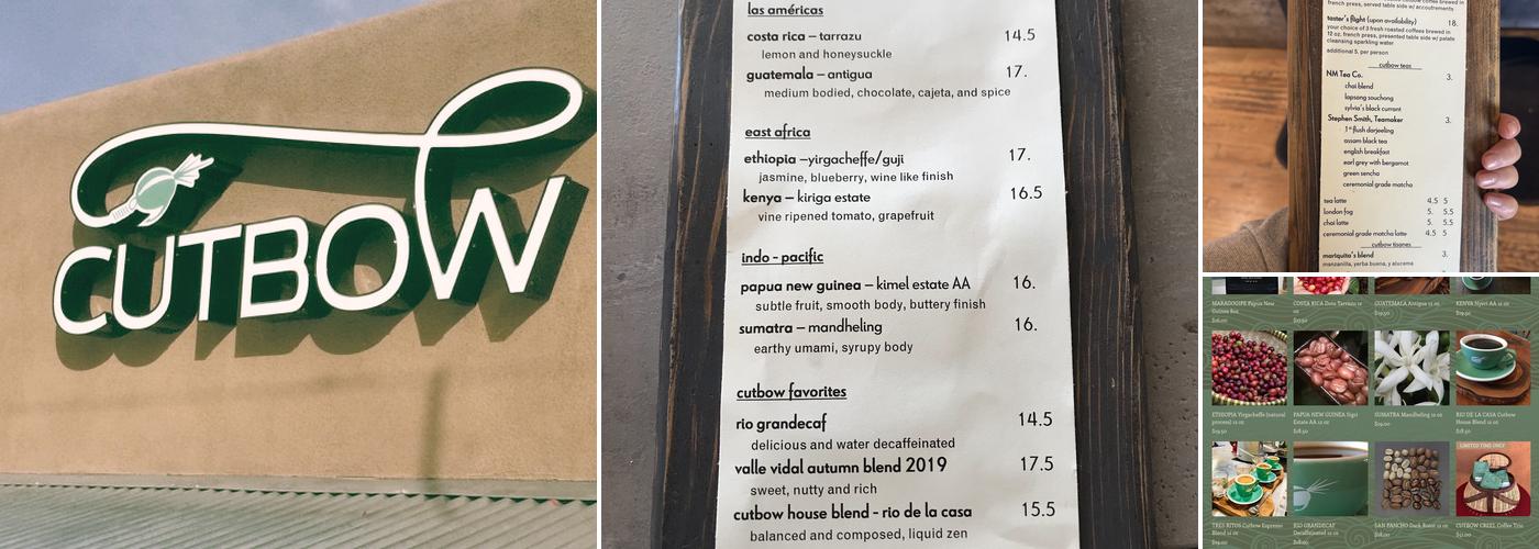 Cutbow Coffee Menu