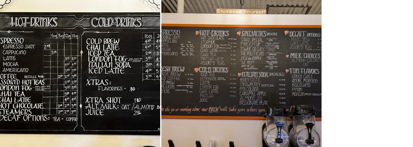 Studio Bake Shoppe Menu