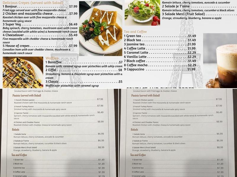 Cafe De Paris Menu