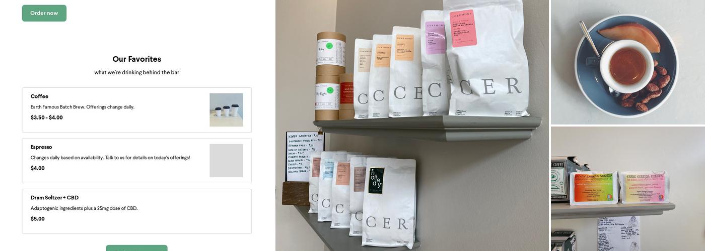 Constellation Coffee Menu