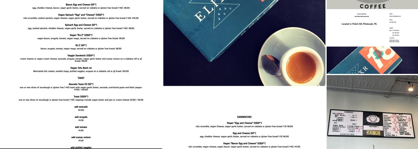 Kaibur Coffee Menu