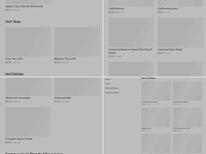Starbucks Menu