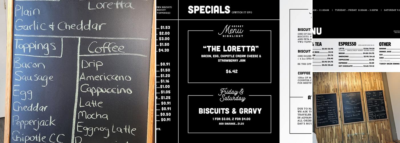 Matt Robb’s Biscuits Menu