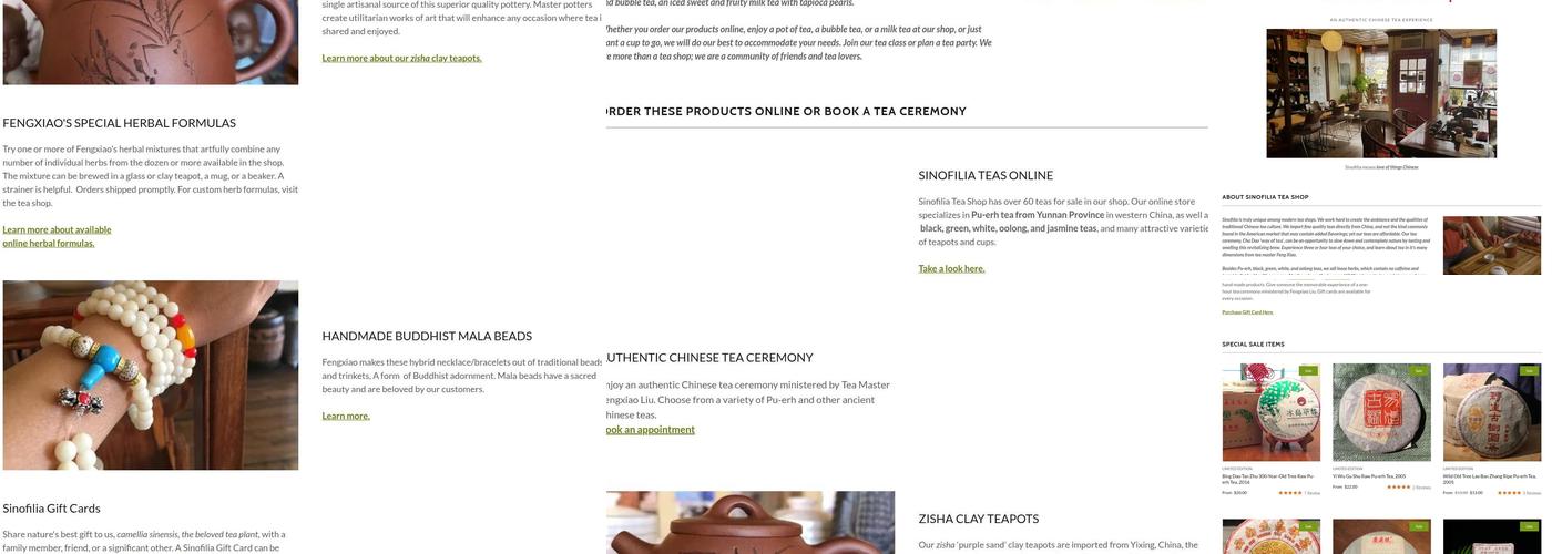 Sinofilia Tea Shop Menu