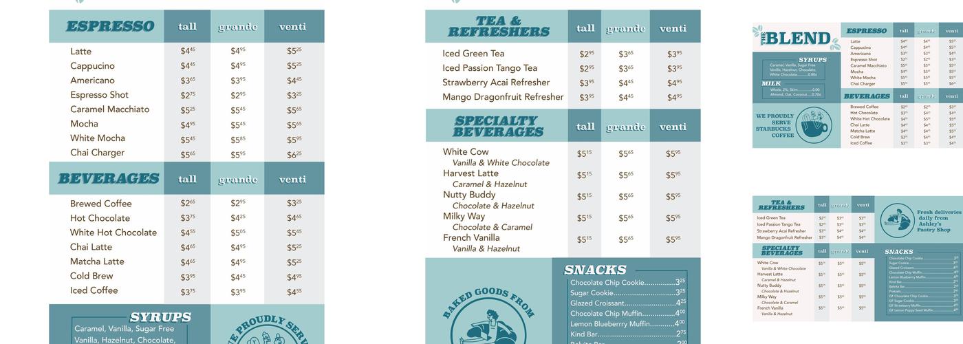 The Blend Express Menu