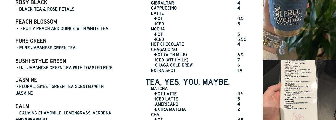 Alfred Coffee Menu