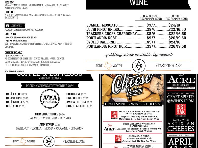 Acre Distilling Co. Menu