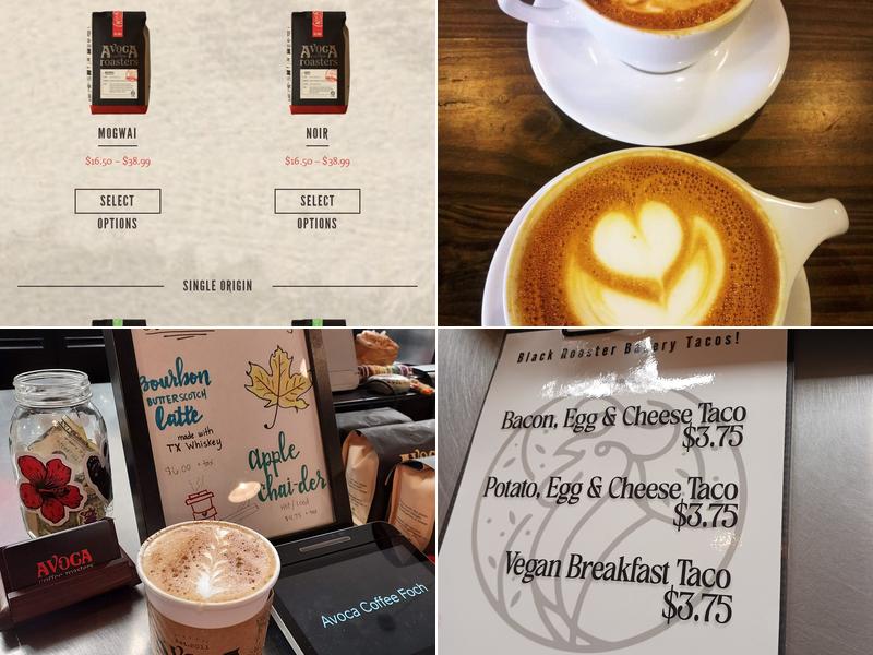 Avoca Coffee Roasters Menu