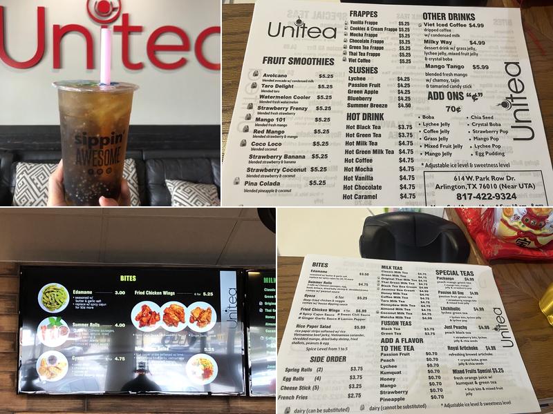 Unitea Bubble Tea Menu