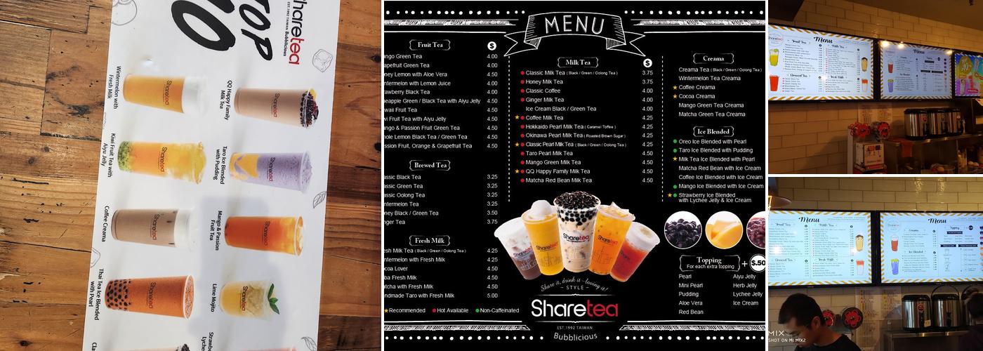 Sharetea Arlington Menu
