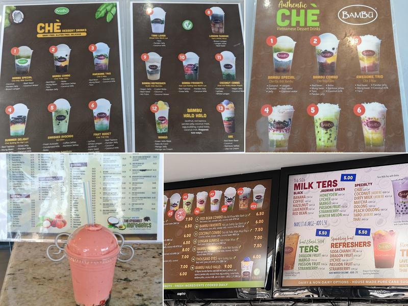 Bambu Dessert Drinks Menu