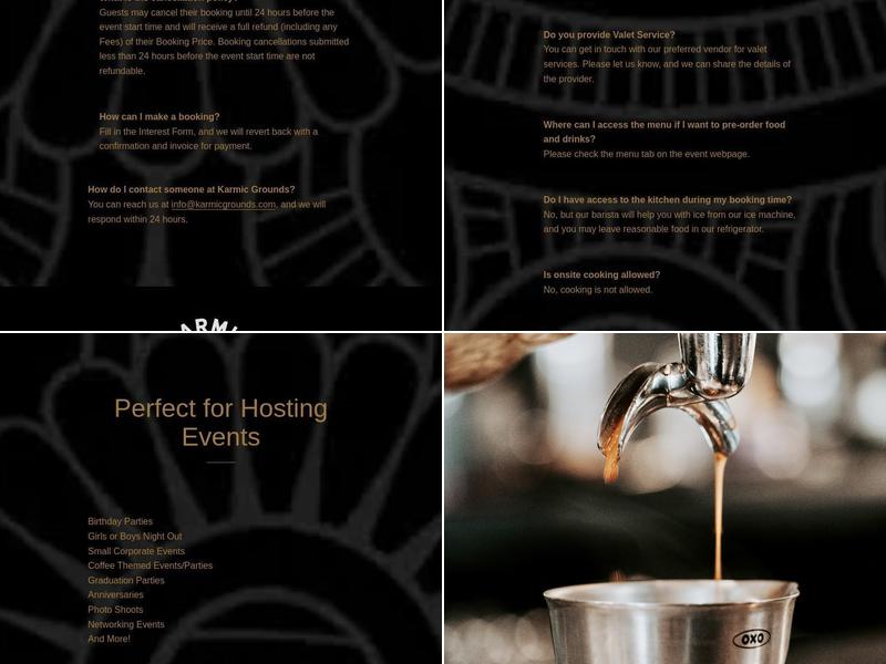 Karmic Grounds Menu