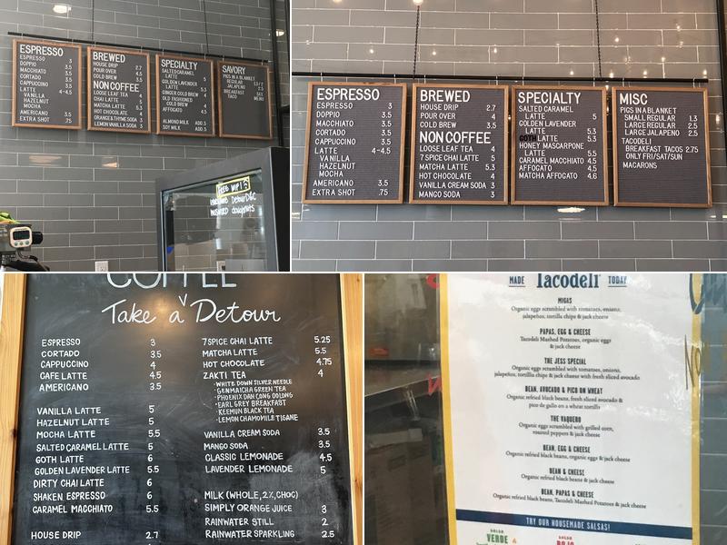 Detour Doughnuts Menu