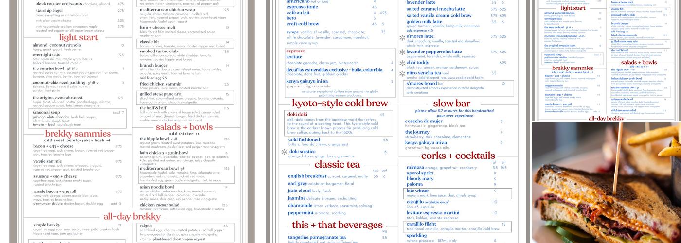 Ascension Coffee - The Star Menu