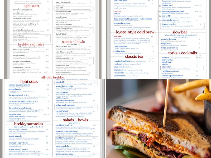 Ascension Coffee - The Star Menu