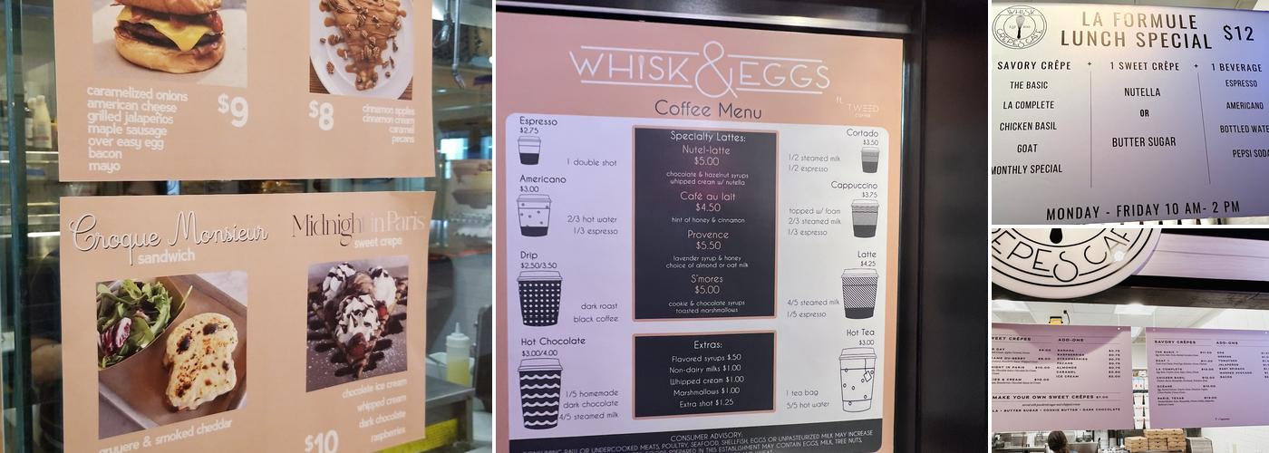 Whisk and Eggs Menu