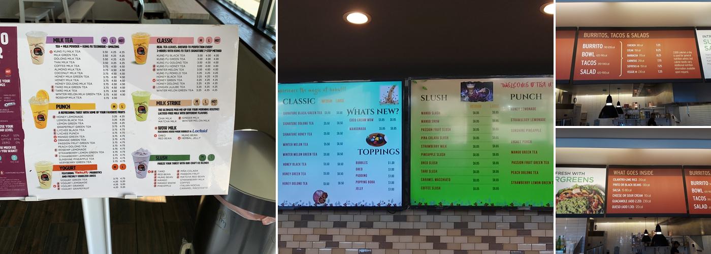 Kung Fu Tea Menu