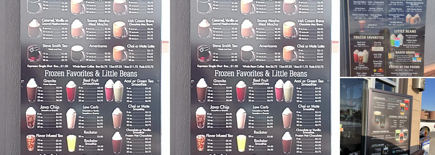 The Human Bean Menu