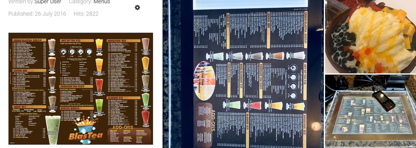 Teapioca Lounge Menu