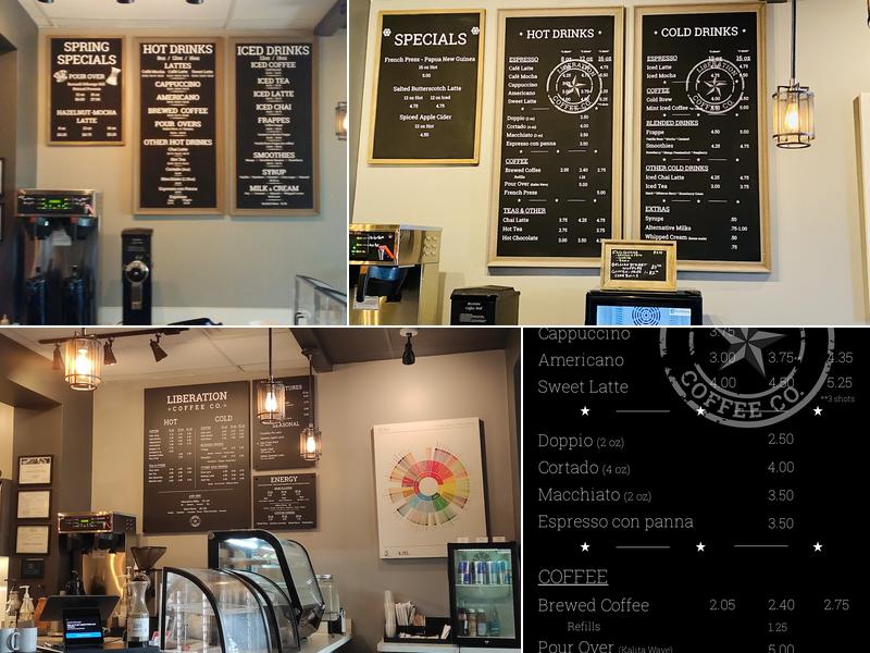 Liberation Coffee Co. Menu