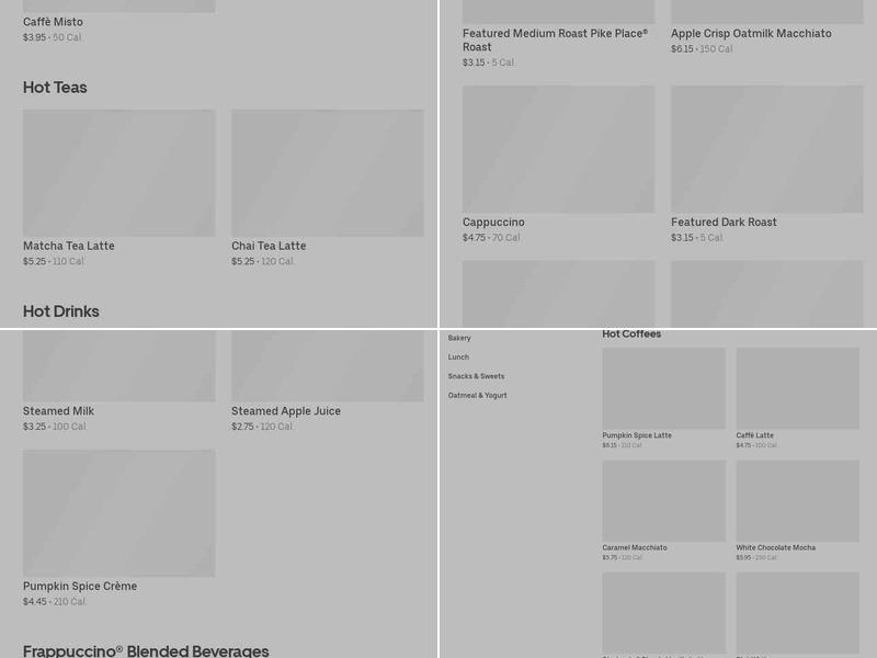 Starbucks Menu