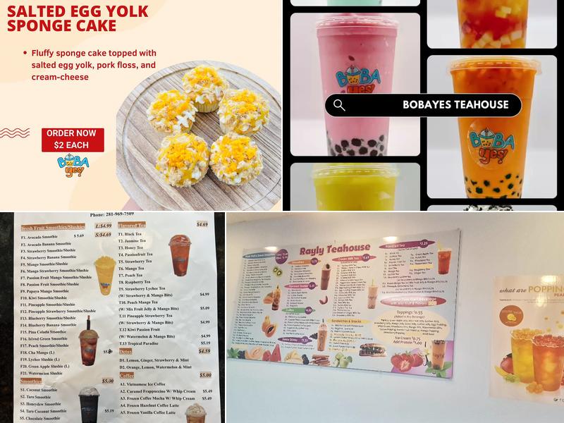 Bobayes Teahouse Menu