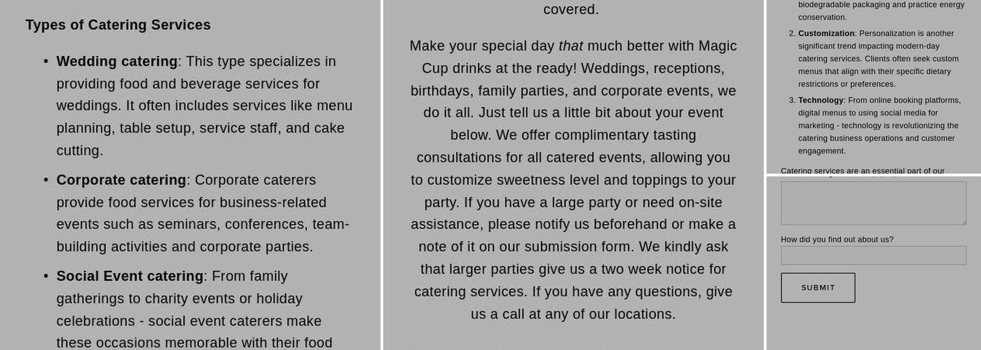 Magic Cup Menu