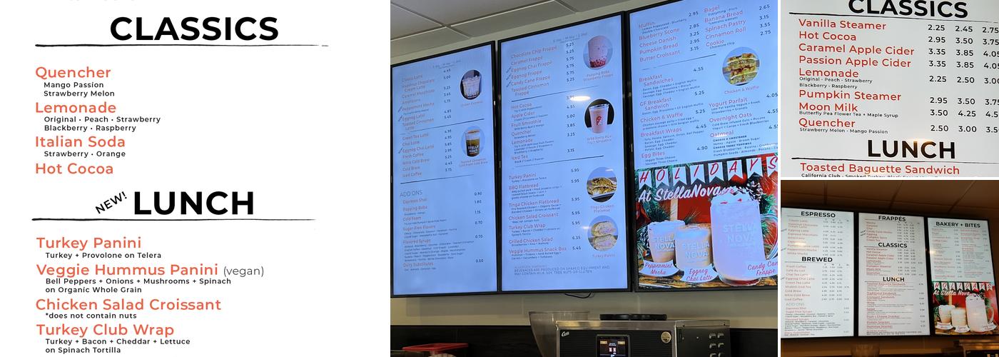 Stella Nova Coffee Menu