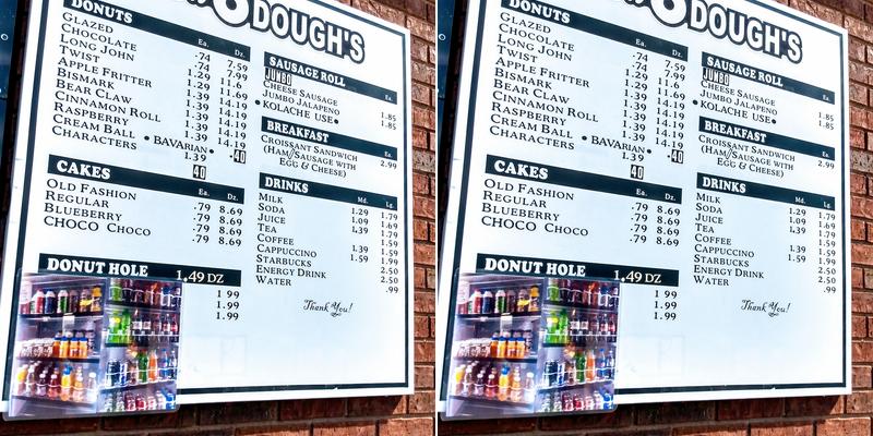 Java Dough Menu