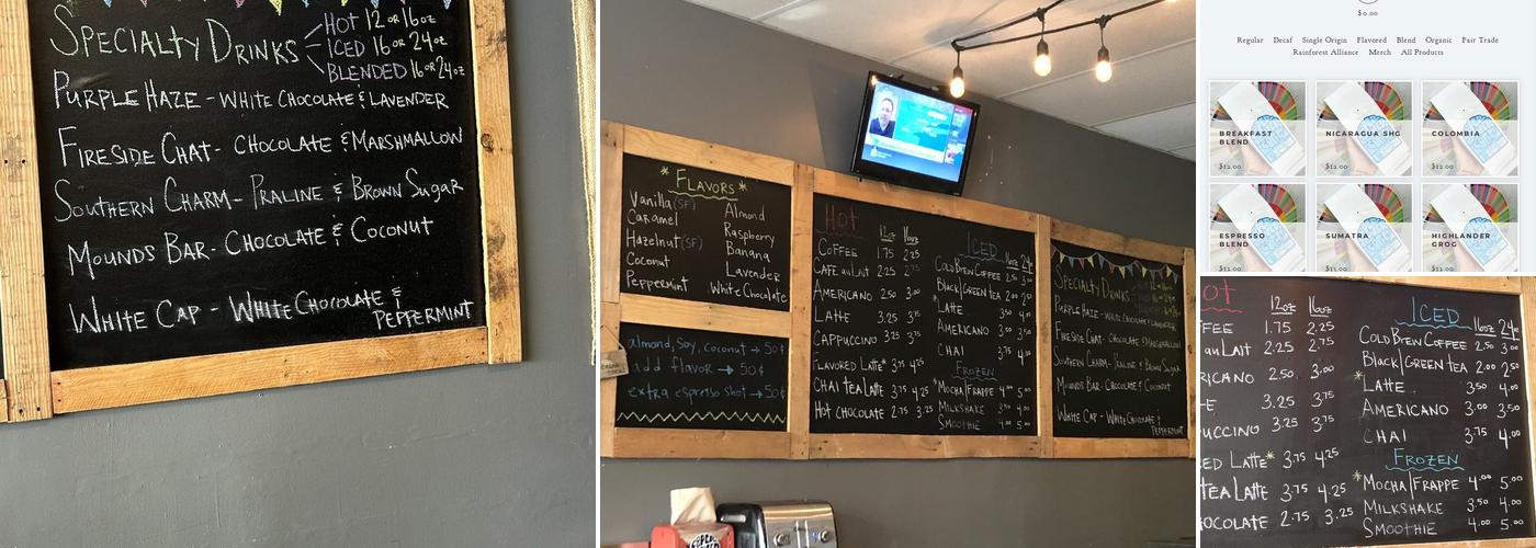 Cooper River Coffee Roasters Menu