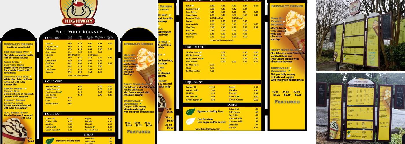 Liquid Highway Menu