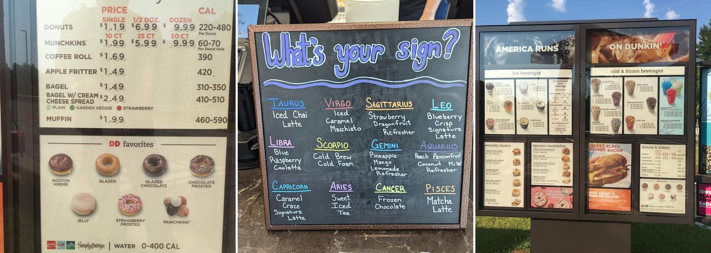 Dunkin' Menu