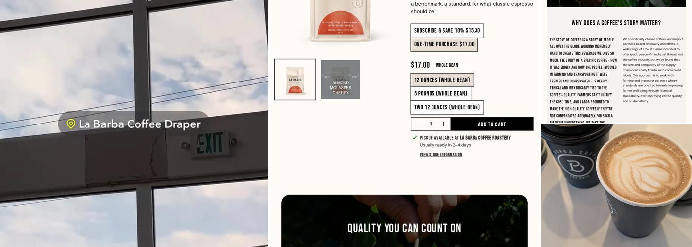 La Barba Coffee Menu