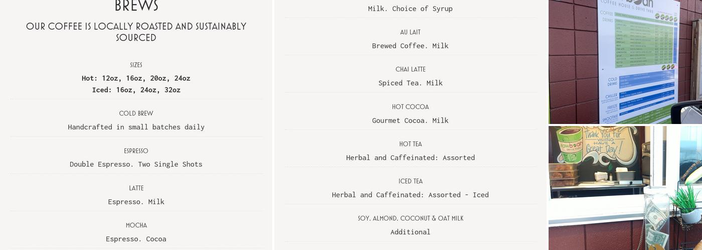 Rawbean Coffee Menu
