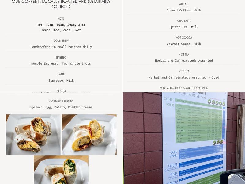 Rawbean Coffee Menu