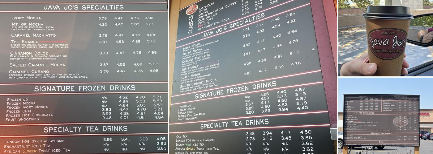 Java Jo's Menu