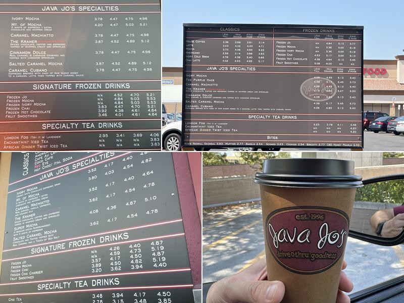 Java Jo's Menu