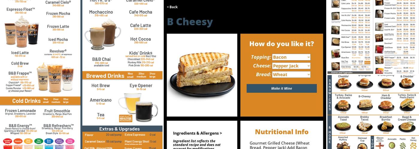Beans & Brews Coffeehouse Menu