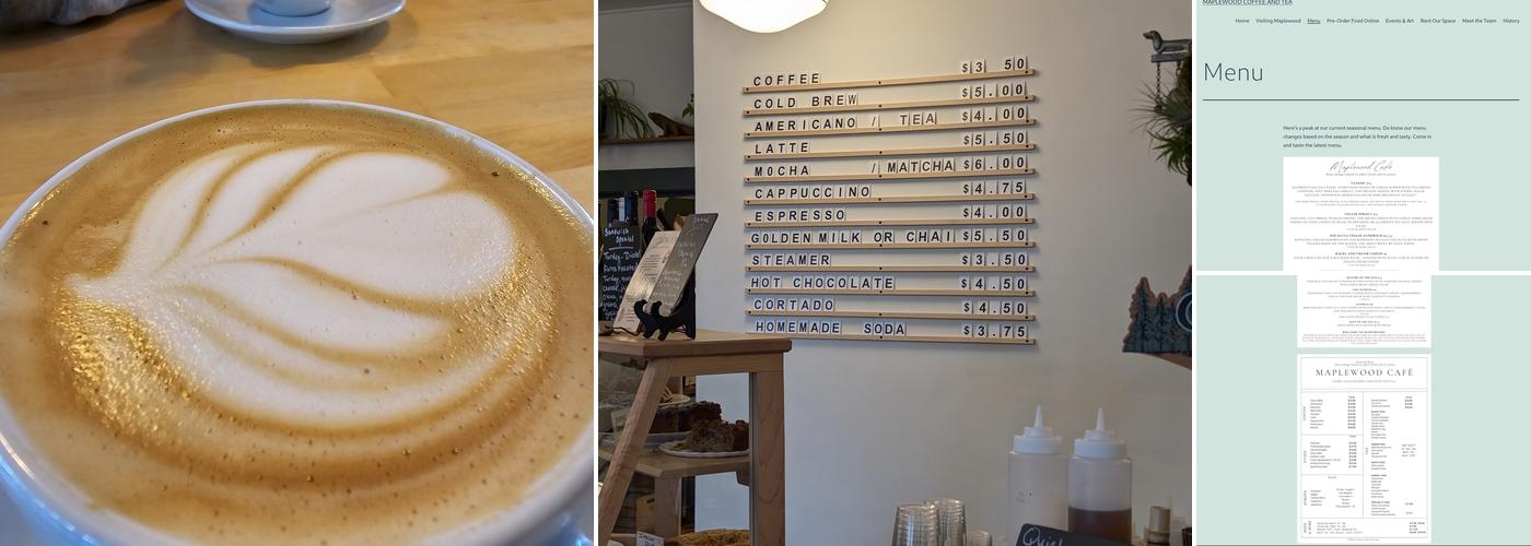 Maplewood Coffee & Tea Menu