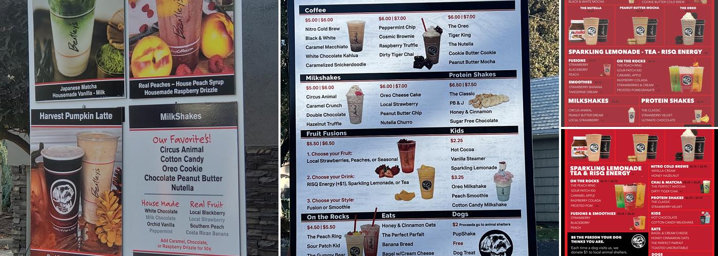 Bentley's Coffee Menu