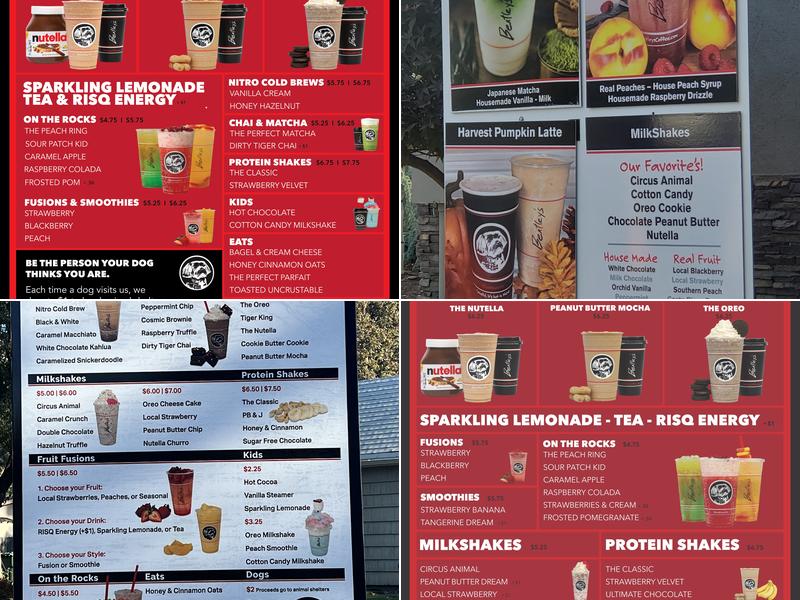 Bentley's Coffee Menu