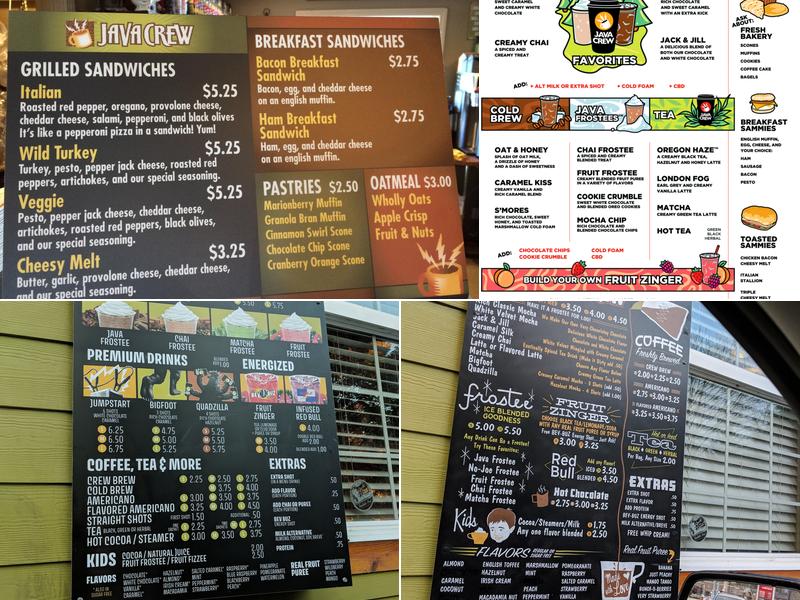 Java Crew Menu