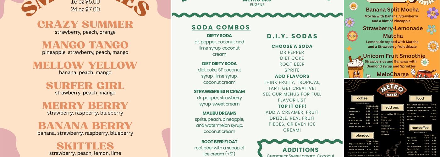 Metro Bru Menu